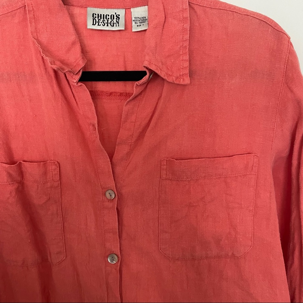 Chico’s DESIGN vtg linen button front shirt 🌺